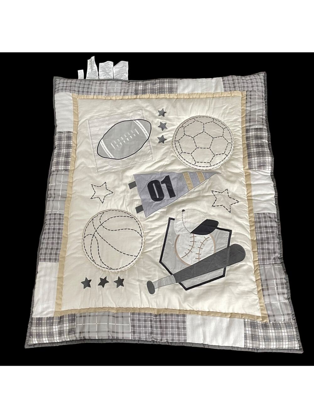 Peanutshell Baby Boy Crib Comforter Sports Nursery Blanket Neutral Color Balls